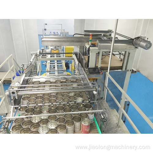 Automatic magnetic palletizer for milk powder tin can stacking